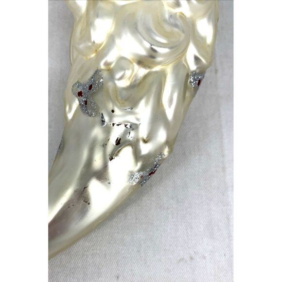 Glass Santa Crescent Moon Christmas Ornament Hand Blown Vintage 12" - Picture 6 of 6